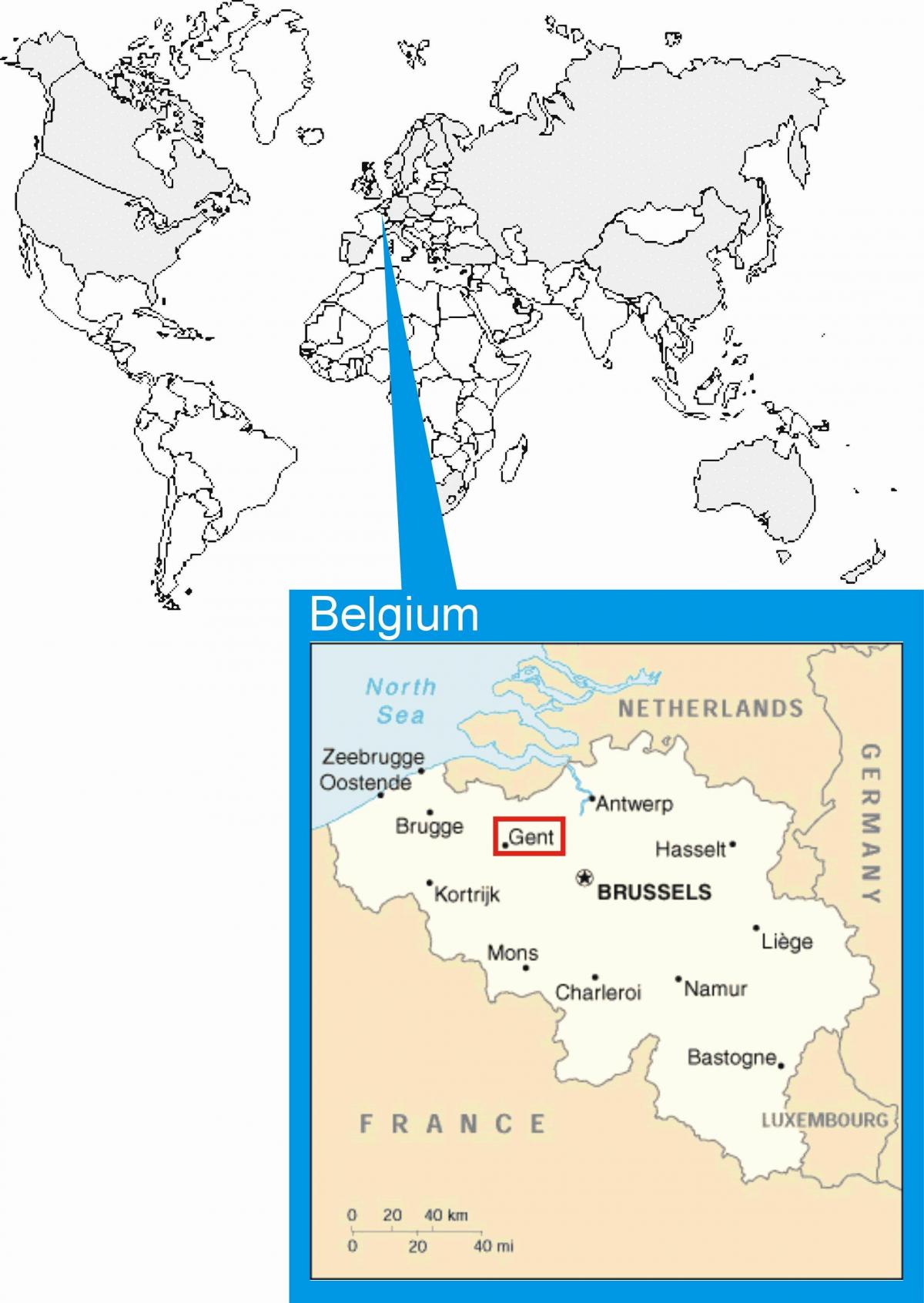 布鲁塞尔地图在世界