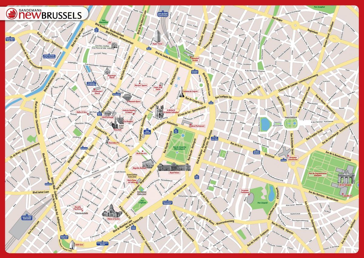 地图的布鲁塞尔的旅游地图