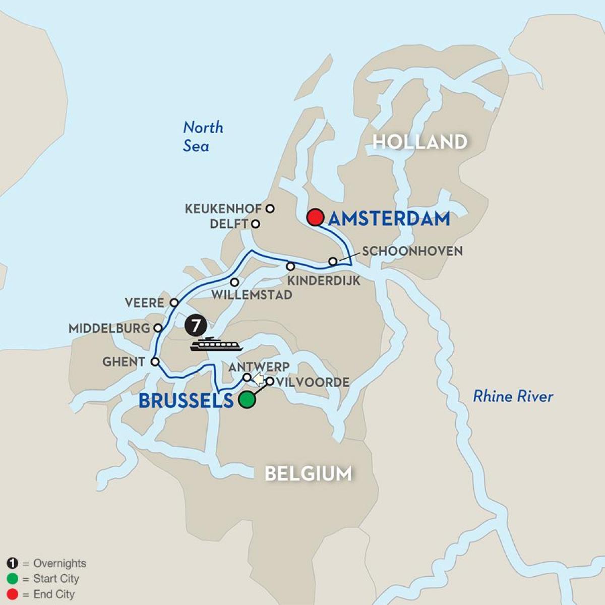 Bruxelles艇的地图