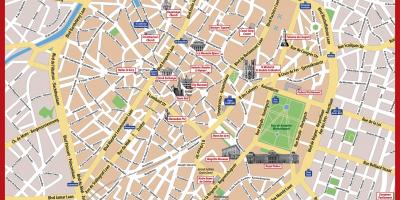 布鲁塞尔市中心的地图