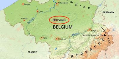 布鲁塞尔地理位置的地图