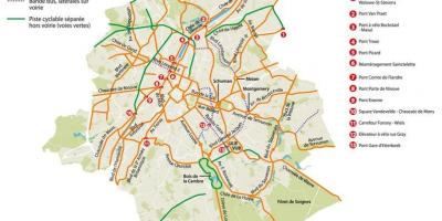布鲁塞尔的自行车的地图