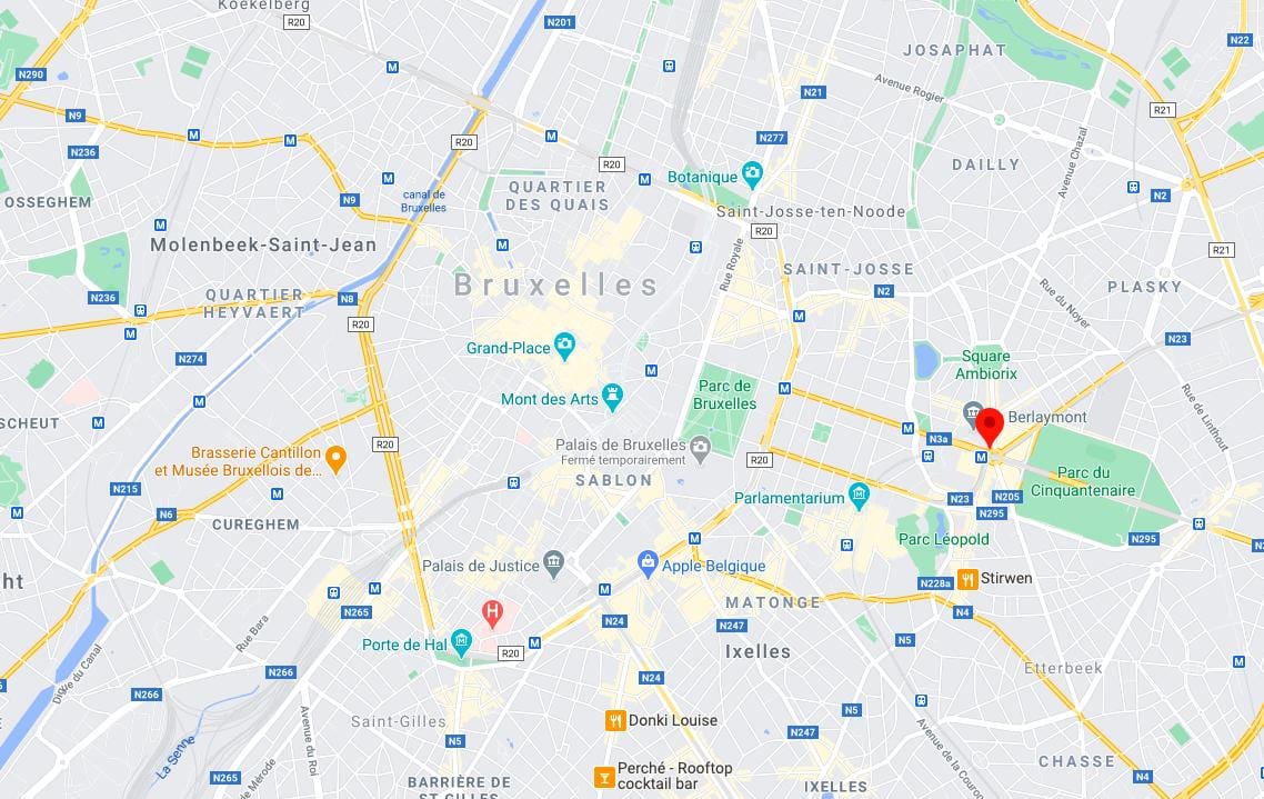 地图上的地方舒曼布鲁塞尔