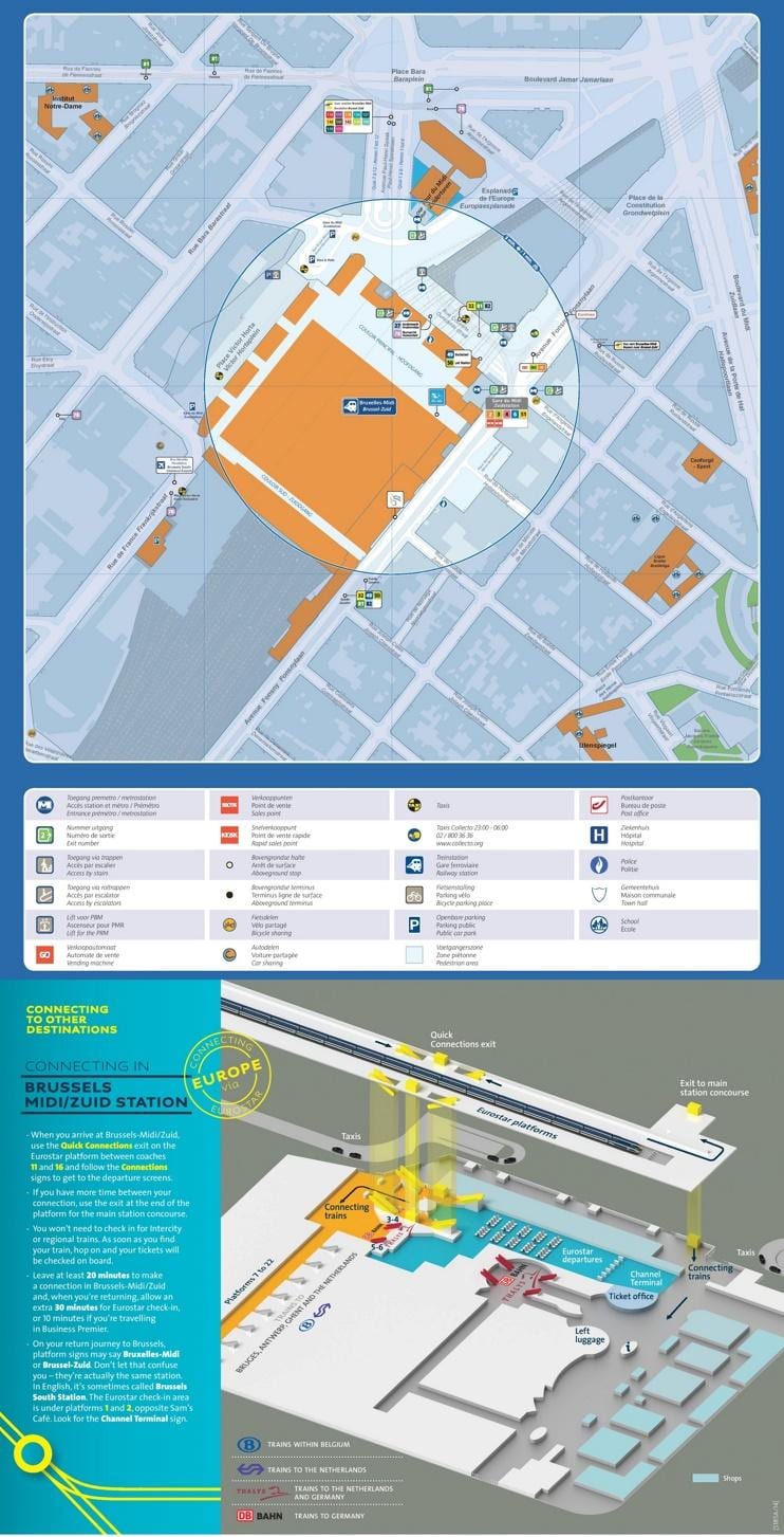 Bruxelles midi站地图