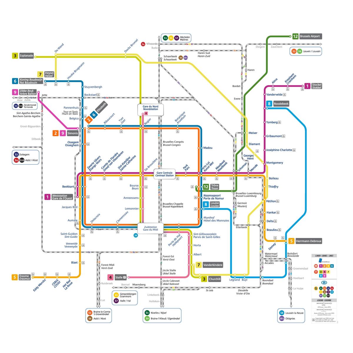 pdf地图的布鲁塞尔的火车
