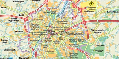 布鲁塞尔的高速公路的地图