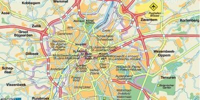 布鲁塞尔的高速公路的地图